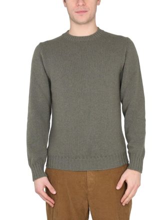 Pantaloni Torino Cross-Neck Ribbed Knit Sweater In Green