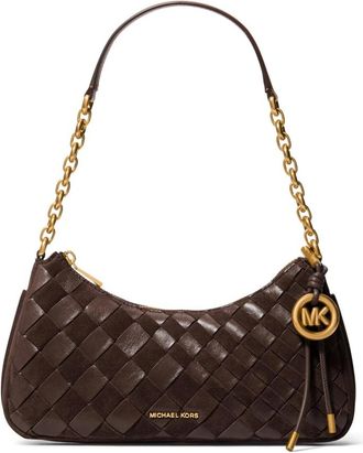 Michael Kors Nolita Medium Hand-Woven Leather Chain Pochette - Bags - Mujer - Marr&oacute;n - ONE SIZE