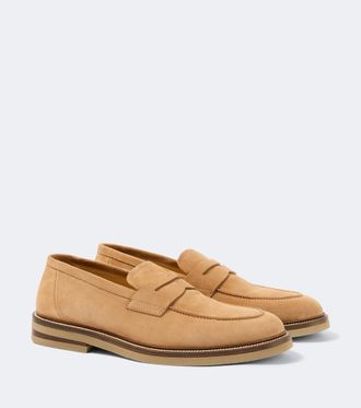 Brunello Cucinelli Suede penny loafers