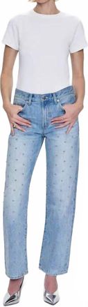 Pistola Denim Lexi Mid Rise Bowed Straight Jeans In Aries