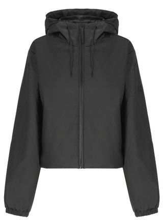 Rains Lohja Black Cropped Padded Hooded Jacket