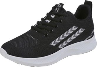 Generic Wide Fit Walking Running Trainers for Women UK Runing Outdoor Mesh Sports Couples Shoes Breathable Shoes Plantar Fasciitis Sneakers Black Sneakers Siz