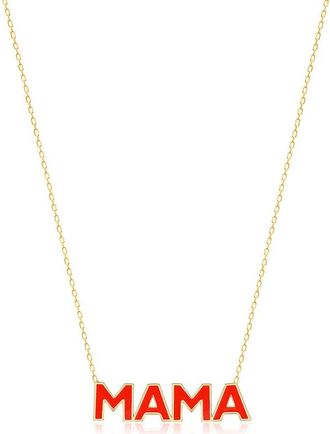 Gabi Rielle Vacay Dreamy Collection 14K Gold Plated Sterling Silver Enamel Red Mama Necklace at Nordstrom Rack