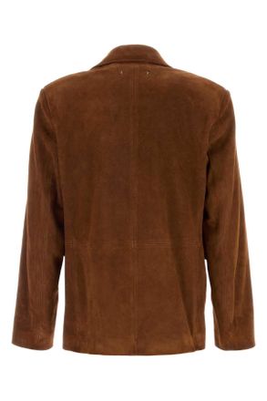 Golden Goose Mens Brown Suede Robyn Blazer Cambridgebrown Giacche E Gilet Jacket