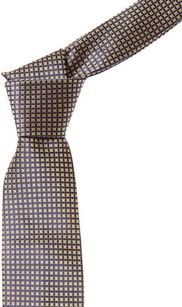 Canali Yellow Squares Silk Tie