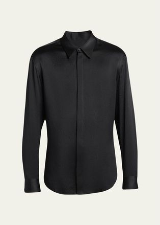 Giorgio Armani Mens Printed Silk Button-Front Shirt