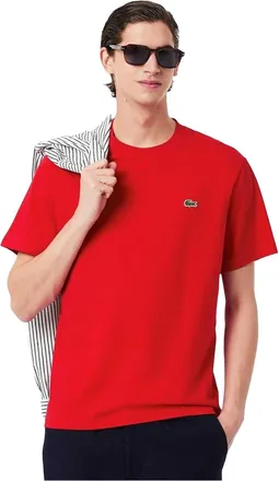 Lacoste Heren Geborduurd T-shirt met logo (Rood)
