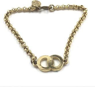 Celine Gold Plated Chain Bracelet With Logo Womens Charm (Pre-Owned)