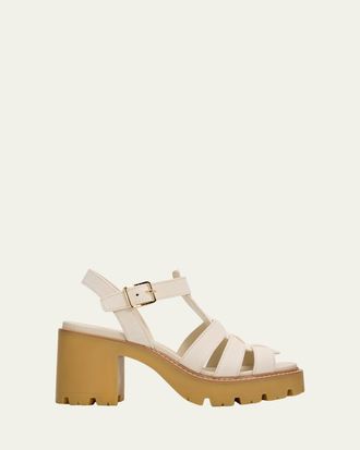 Prada 90mm Stride Suede Platform Fisherman Sandals