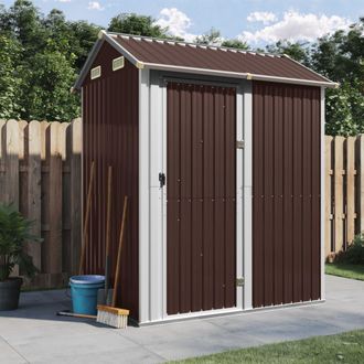 vidaXL Cobertizo De Jard&iacute;n Acero Galvanizado Marr&oacute;n 192x152,5x237 Cm Vidaxl