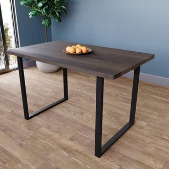 Home Discount Home Discount - 4 Seater Dining Table With u Shape Legs mdf Dining Area Kitchen Furniture, Walnut