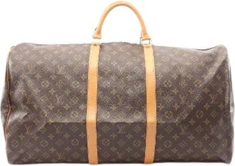 Louis Vuitton Pre-owned Keepall 60 Monogram Boston Bag - unisex - Vintage Weekendtas - Bruin - ONE Size - Leer - Vintage