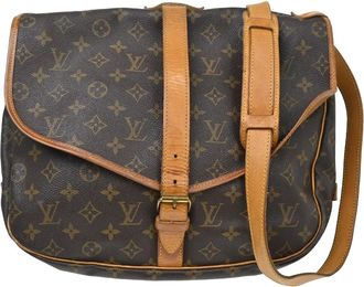 Louis Vuitton Saumur Monogram Canvas Brown Canvas Handbag (Pre-Owned)