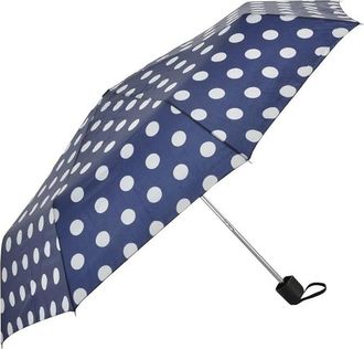 Generic Penny Spot Print Supermini Umbrella Drizzles Ladies Brolly Manual Opening Adults Polka Dot Circles Black Umbrella