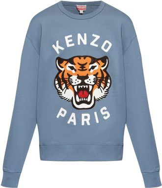 Kenzo Lucky Tiger embroidered sweatshirt - men - Cotton - S - Blue