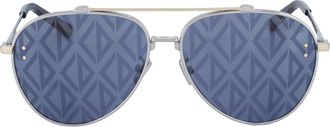 Dior CD DIAMOND A1U Blue Logo Pilot Mens Sunglasses DM40090U 16V 59