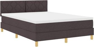 vidaXL Cama Box Spring Con Colch&oacute;n Marr&oacute;n Oscuro 160 X 200 Cm Tela Vidaxl