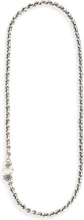 Good Art Hlywd Mens Rosette AA Fin Link Chain Necklace in Sterling Silver at Nordstrom, Size 21