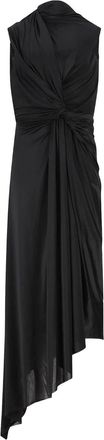 Balenciaga Long Asymmetric Dress In Stretch Fabric