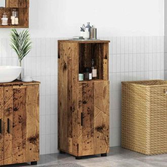 vidaXL Bathroom Cabinet with Storage Old Wood 30 x 35 x 95 cm vidaXL