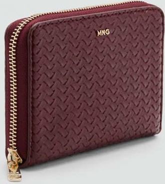 Mango Portafoglio medio intrecciato bordeaux - Donna - Taglia unica - MANGO