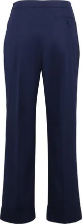 Aspesi Womens High-Rise Cotton Trousers Blue Straight
