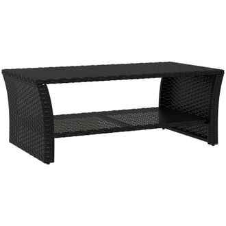 vidaXL Mesa De Centro Negra 100x50x40 Cm Rat&aacute;n Sint&eacute;tico Vidaxl