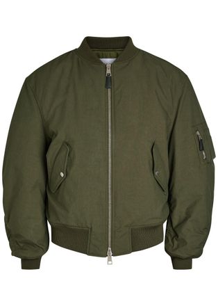 Givenchy Logo-print Cotton-blend Bomber Jacket - Khaki - 52 (IT52 / XL)