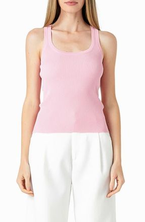endless rose Ribbed Sweater Tank Top in Rose Pink at Nordstrom, Size X-Small