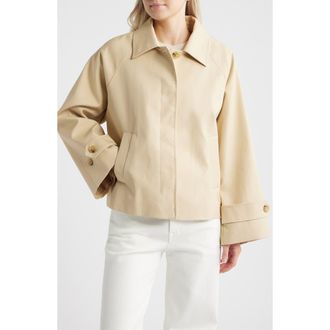 Mango Cuba Oversize Short Cotton Trench Coat in Beige at Nordstrom, Size X-Small