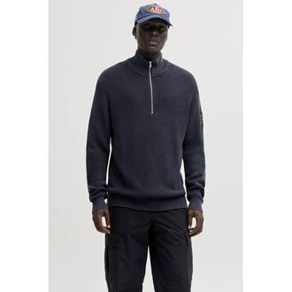 Jack & Jones ESSENTIALS trui rib gebreid blauw