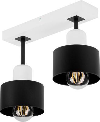 OEM L&aacute;mpara De Techo Blanca De Madera Y Metal De Estilo Escandinavo, 2xe27, Iluminaci&oacute;n Led Moderna Para Sal&oacute;n, Cocina, Dormitorio, Habitaci&oacute;n Infantil, L