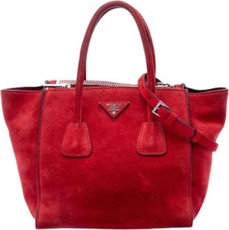 Prada Pre-owned Handbags, female, Red, Size: ONE SIZE Pre-owned Twin Pocket Satchel