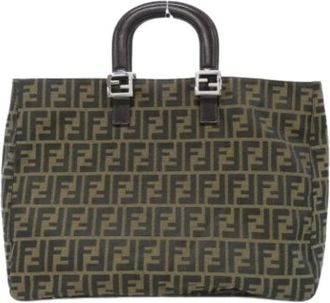 Fendi Pre-owned Tote Bags, female, Brown, Size: ONE SIZE Pre-owned Canvas Tote Bag