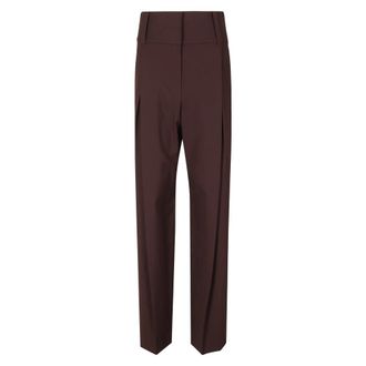 Sportmax Girino Broek - Dames - Broeken - Bruin - Maat: 4XS Wol