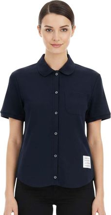 Thom Browne Navy Blue Regular Solid Shirt
