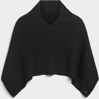 Fraas Womens Plain cropped poncho