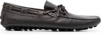 Doucal's lace-up leather loafers - men - Calf Leather/Calf Leather/Rubber/Fabric - 44 - Brown