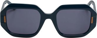 Karl Lagerfeld Brede Rechthoekige Zonnebril - Dames - Zonnebrillen - Blauw - ONE Size - Accessoires