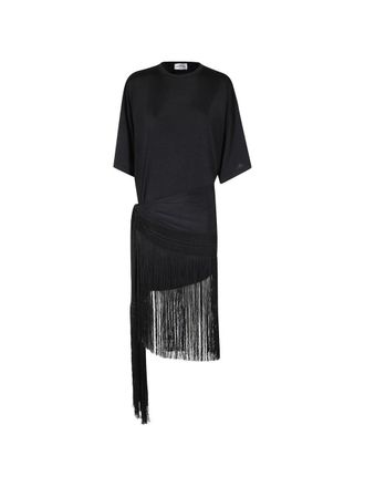 Andamane Azul Fringed Tshirt Mini Dress