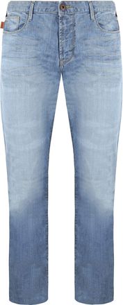 Emporio Armani Slim Fit Mens Distressed Jeans - Blue Cotton - Size 38 Regular