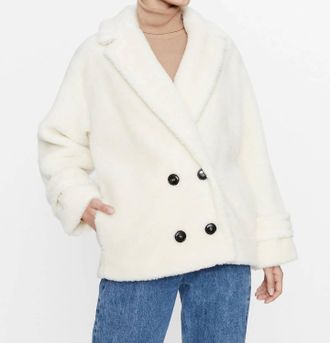 Marella Sistema Fluffy Coat In Cream
