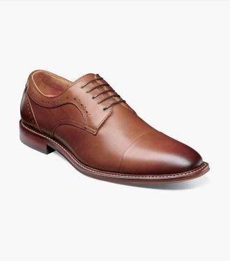 Stacy Adams Mens Maddox Cap Toe Oxfords In Chocolate