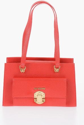 Moschino LOVE Faux Leather Shoulder Bag with Golden Details size Unica