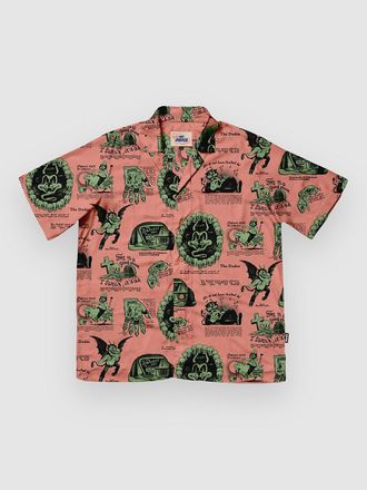 THE DUDES Beelzebud Pink Green Hawaiian Camicia rosa