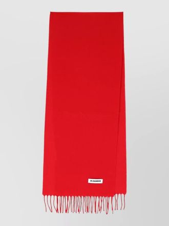 Jil Sander soft scarf fringe detailing accessory