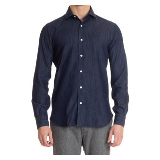 Barba Blouses & Shirts - Heren - Casual Overhemden - Blauw - 2XL - Denim - Overhemden