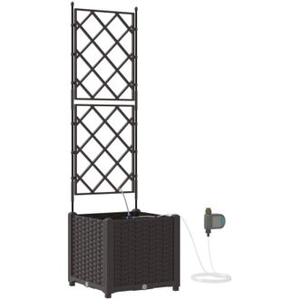 vidaXL Jardineras Marr&oacute;n 40 X 40 X 142 Cm Acero Vidaxl