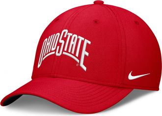 Nike Ohio State Classic Swooshflex Nike Mens Dri-FIT College Hat in Red | NC0365NOH-X2E