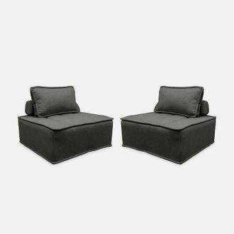 Sweeek Sof&aacute; Modular En Tela Lisa, 2 Plazas